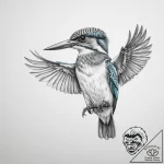 Tattoo sketch kingfisher – tattoo sketch (№1756216198_0, 26.08.2025 13:49) — tattoovalue.net