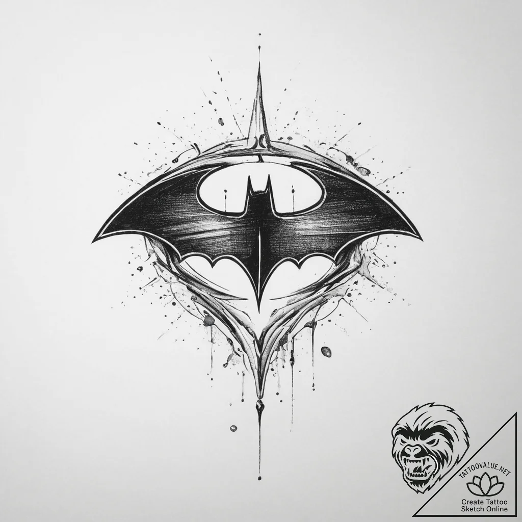 Tattoo sketch batman logo, tattoo sketch desi... - tattoo sketch (№1756216404_0, 26.08.2025 13:53) — tattoovalue.net