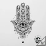 Tattoo sketch hamsa with a quote, tattoo sket… – tattoo sketch (№1756218403_0, 26.08.2025 14:26) — tattoovalue.net