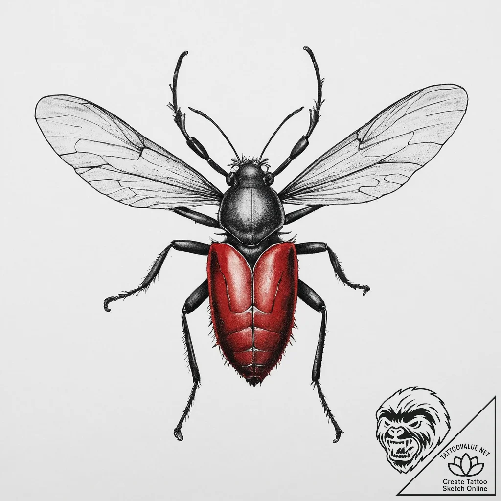 Tattoo sketch leaf-footed bug, tattoo drawing... - tattoo sketch (№1756219818_0, 26.08.2025 14:50) — tattoovalue.net
