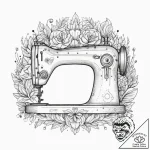 Tattoo sketch sewing machine with a needle, t… – tattoo sketch (№1756220615_0, 26.08.2025 15:03) — tattoovalue.net