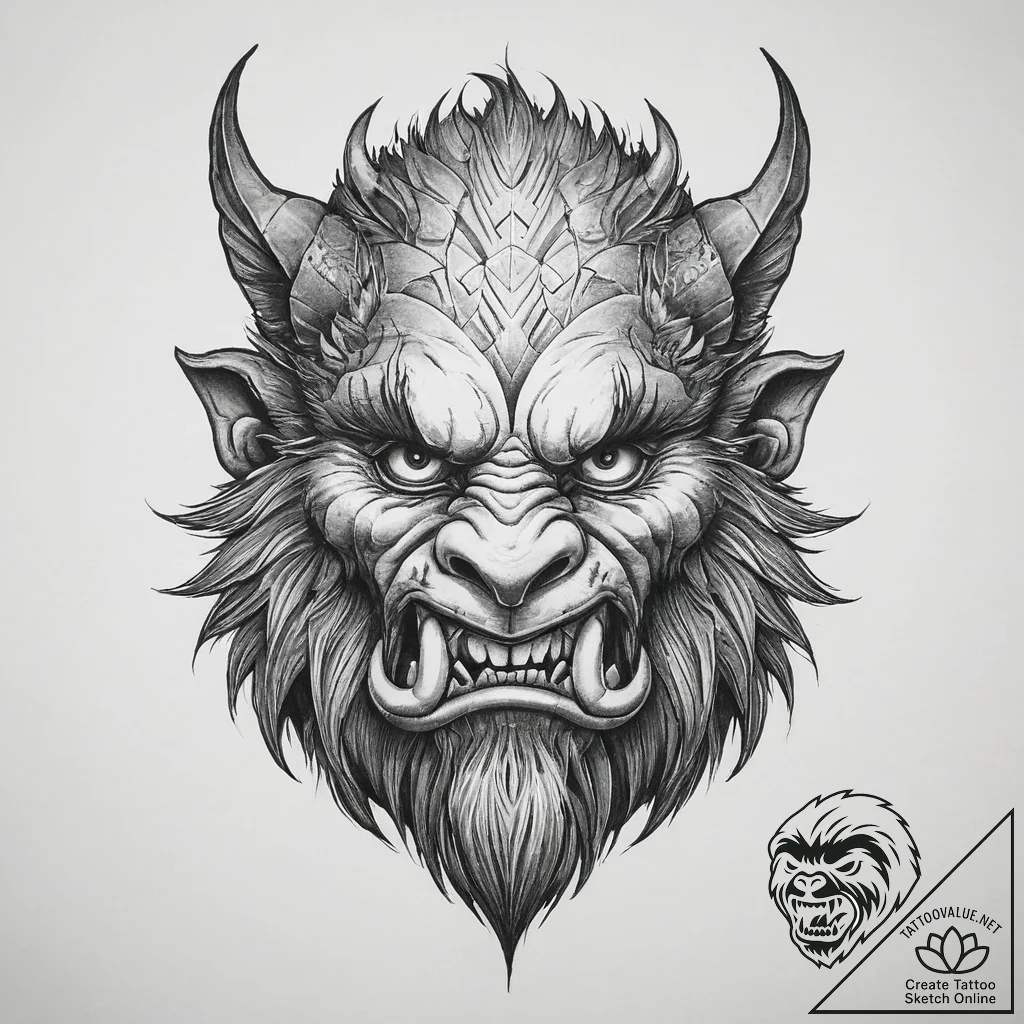 Tattoo sketch bugbear - tattoo sketch (№1756221423_0, 26.08.2025 15:17) — tattoovalue.net