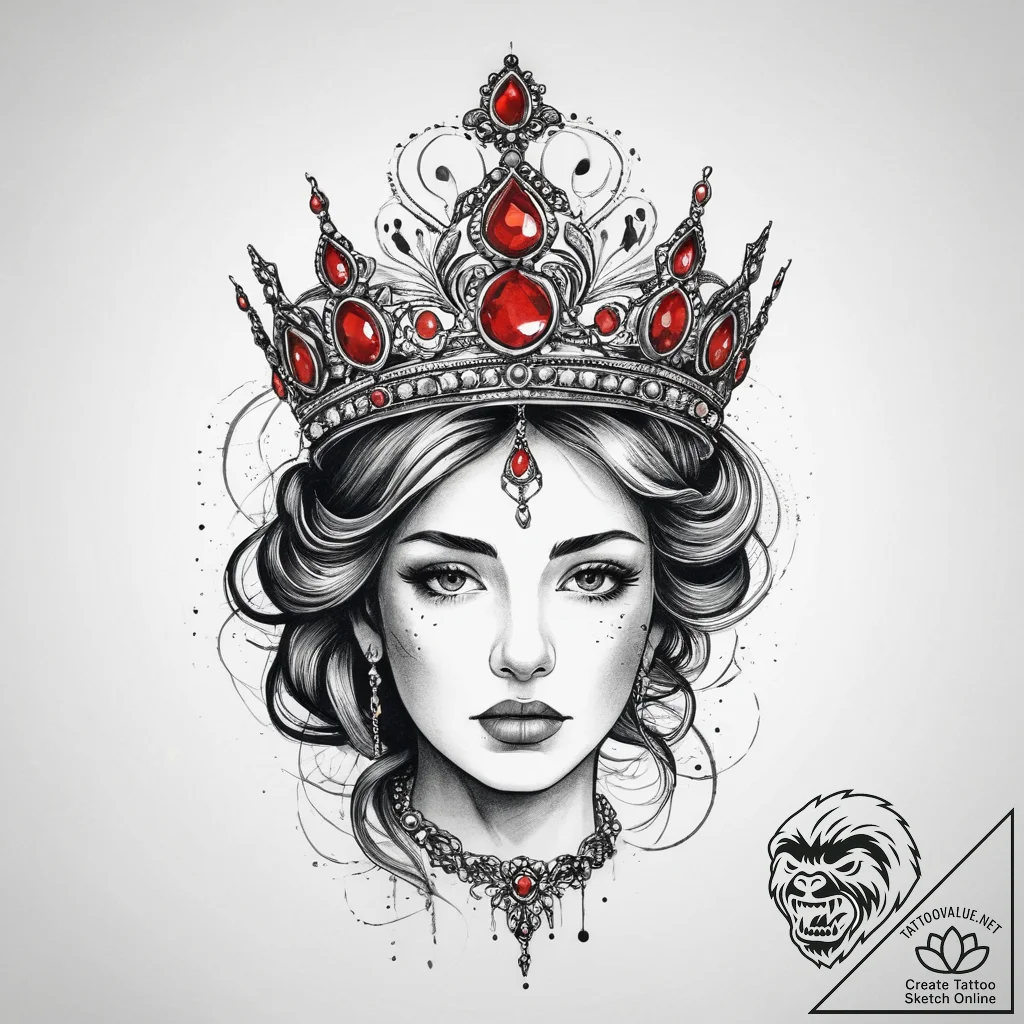 Tattoo sketch tiara, concept art for tattoo,... - tattoo sketch (№1756225044_0, 26.08.2025 16:17) — tattoovalue.net