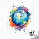 Tattoo sketch cosmic earth, concept art for t… – tattoo sketch (№1756225249_0, 26.08.2025 16:20) — tattoovalue.net