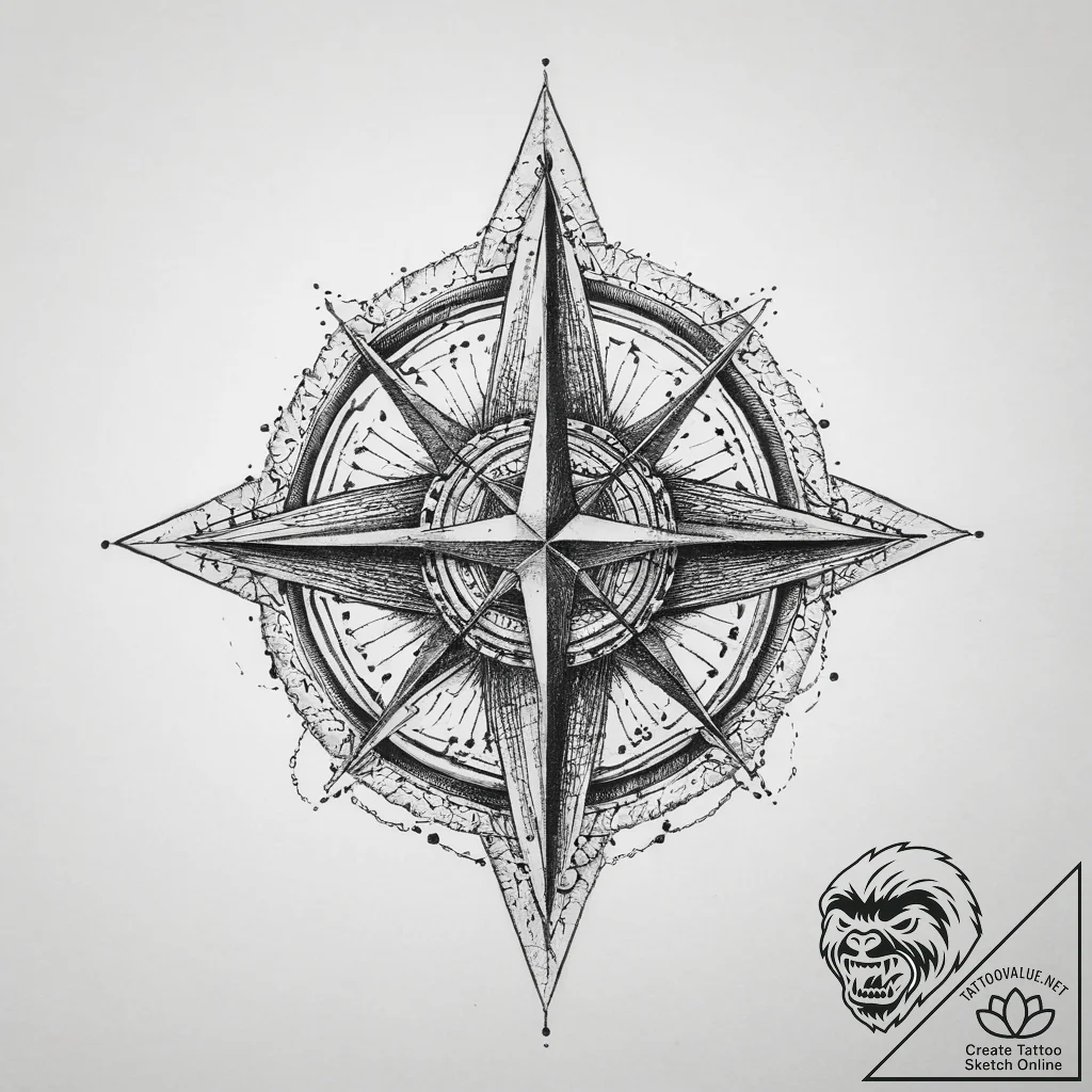 Tattoo sketch geometric star, tattoo sketch d... - tattoo sketch (№1756225450_0, 26.08.2025 16:24) — tattoovalue.net