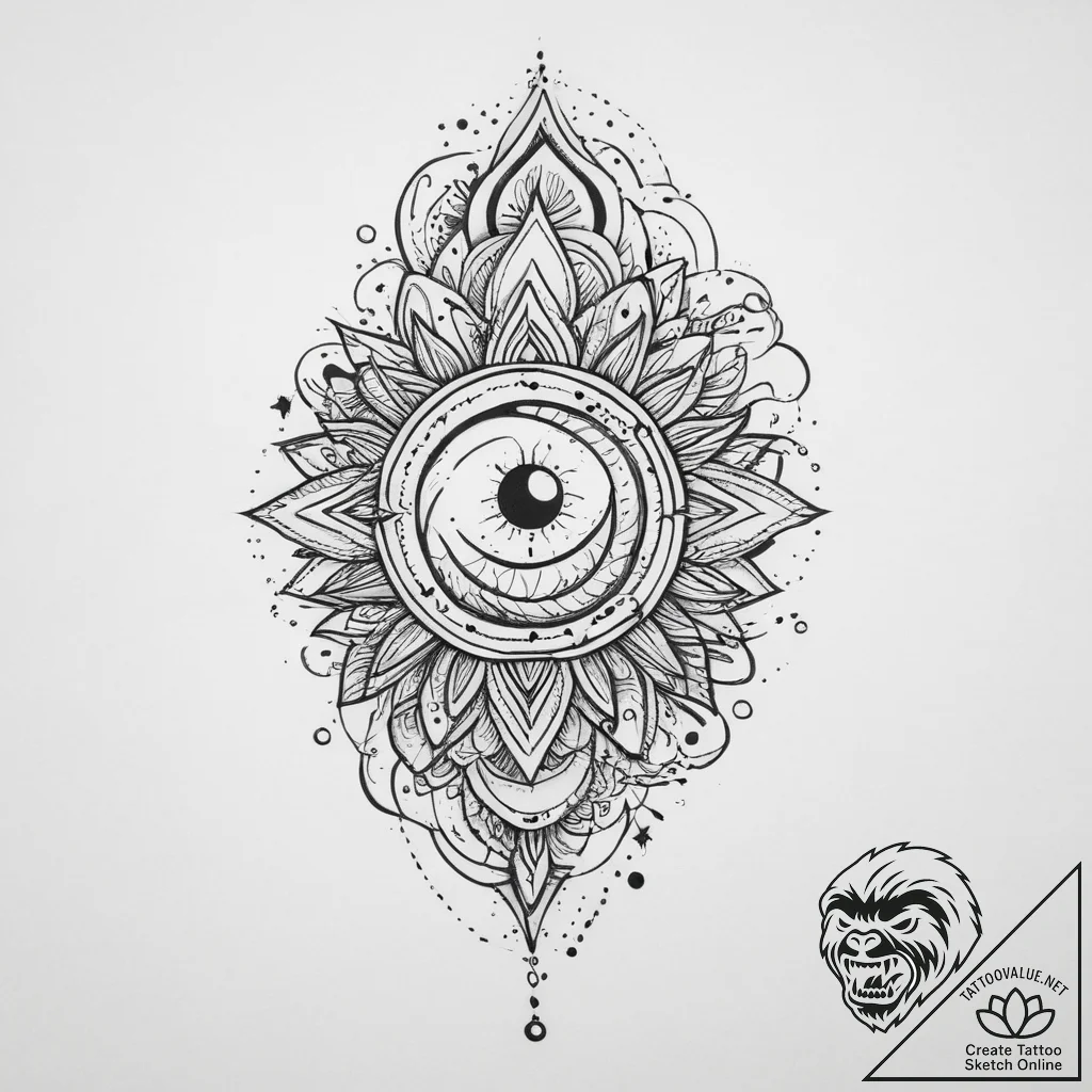 Tattoo sketch cosmic land, tattoo flash sheet... - tattoo sketch (№1756226044_0, 26.08.2025 16:34) — tattoovalue.net