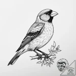 Tattoo sketch puns a finch that says “i’m a f… – tattoo sketch (№1756226451_0, 26.08.2025 16:40) — tattoovalue.net