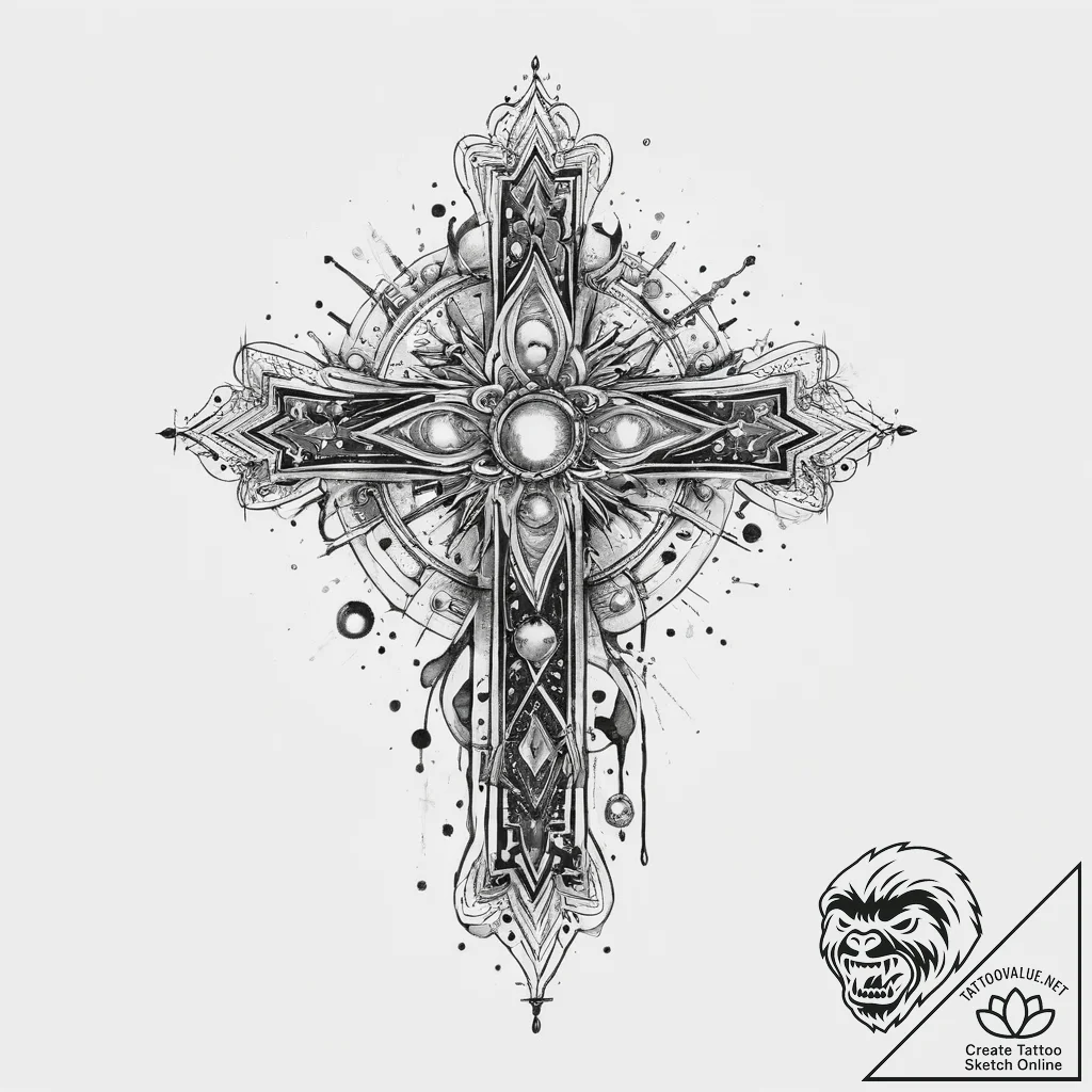 Tattoo sketch cosmic essence, concept art for... - tattoo sketch (№1756226649_0, 26.08.2025 16:44) — tattoovalue.net