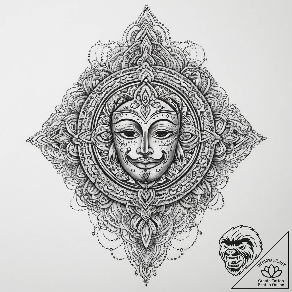 Tattoo sketch santeria symbols, artistic tatt... - tattoo sketch (№1756227254_0, 26.08.2025 16:54) — tattoovalue.net