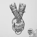 Tattoo sketch hands with a rope, concept art… – tattoo sketch (№1756228651_0, 26.08.2025 17:17) — tattoovalue.net