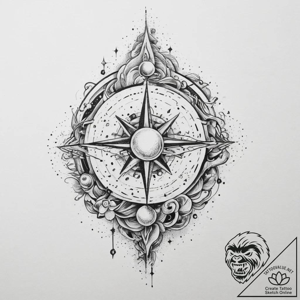 Tattoo sketch cosmic world, artistic tattoo s... - tattoo sketch (№1756229056_0, 26.08.2025 17:24) — tattoovalue.net