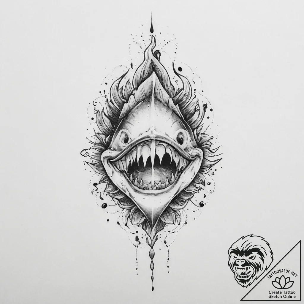 Tattoo sketch wahoo, concept art for tattoo,... - tattoo sketch (№1756229654_0, 26.08.2025 17:34) — tattoovalue.net