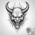 Tattoo sketch узор в виде демона – tattoo sketch (№1756230445_0, 26.08.2025 17:47) — tattoovalue.net