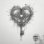 Tattoo sketch old key with a heart, tattoo li… – tattoo sketch (№1756231854_0, 26.08.2025 18:10) — tattoovalue.net