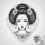 Tattoo sketch irezumi гейша, tattoo flash she… – tattoo sketch (№1756232455_0, 26.08.2025 18:20) — tattoovalue.net