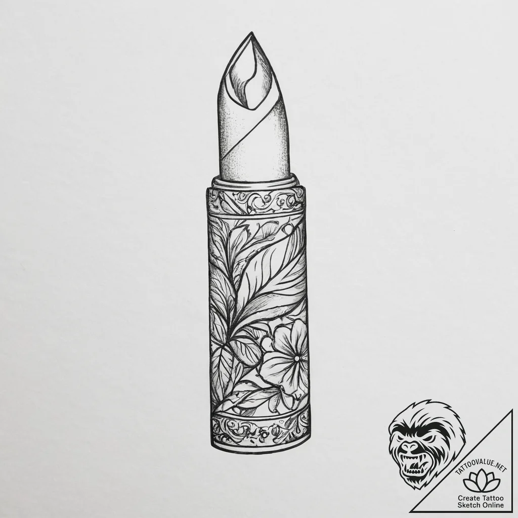 Tattoo sketch lipstick tattoo - tattoo sketch (№1756233648_0, 26.08.2025 18:40) — tattoovalue.net