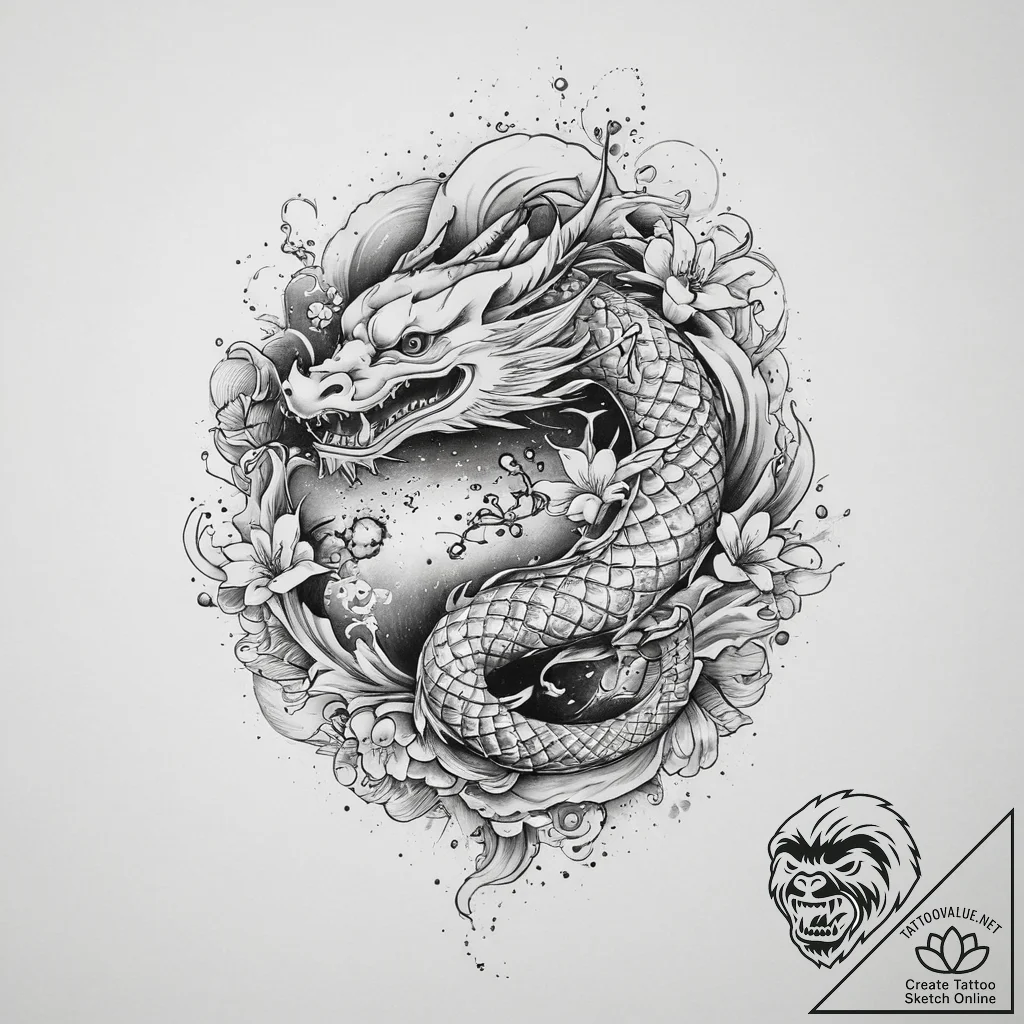 Tattoo sketch cosmic story, ink illustration... - tattoo sketch (№1756239011_0, 26.08.2025 20:10) — tattoovalue.net