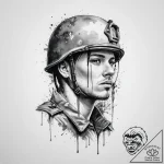 Tattoo sketch soldier with a paper, tattoo fl… – tattoo sketch (№1756240000_0, 26.08.2025 20:26) — tattoovalue.net