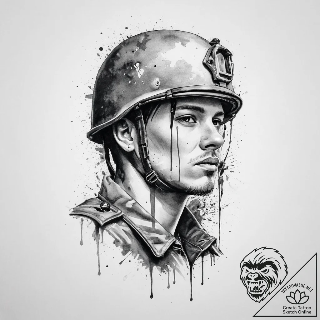 Tattoo sketch soldier with a paper, tattoo fl... - tattoo sketch (№1756240000_0, 26.08.2025 20:26) — tattoovalue.net