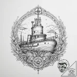 Tattoo sketch submarine patrol, ink illustrat… – tattoo sketch (№1756240802_0, 26.08.2025 20:40) — tattoovalue.net