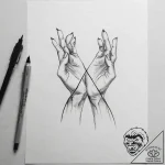 Tattoo sketch hands with a letter, tattoo dra… – tattoo sketch (№1756241593_0, 26.08.2025 20:53) — tattoovalue.net