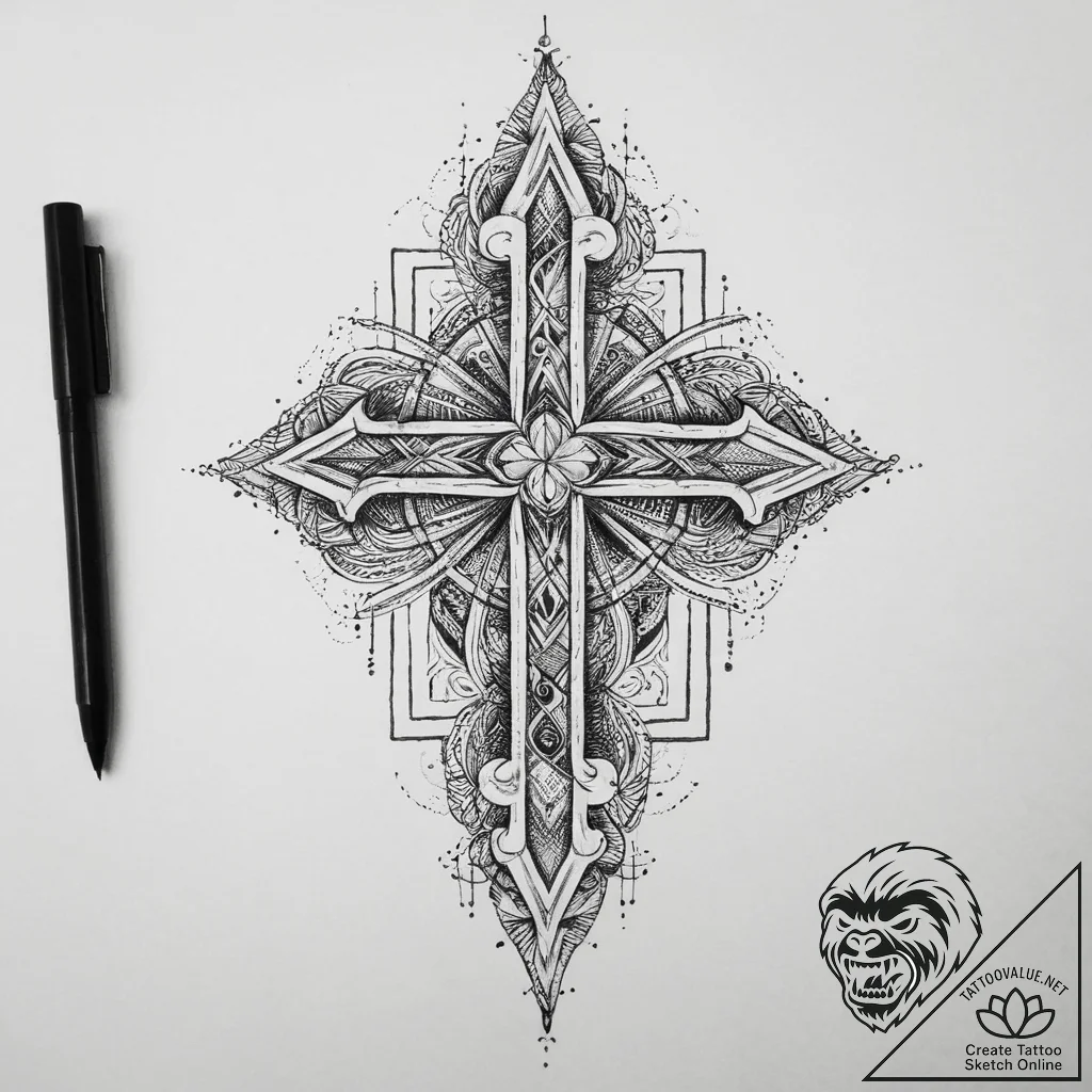 Tattoo sketch geometric word, tattoo sketch d... - tattoo sketch (№1756242386_0, 26.08.2025 21:06) — tattoovalue.net