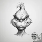 Tattoo sketch the grinch dog – tattoo sketch (№1756245362_0, 26.08.2025 21:56) — tattoovalue.net