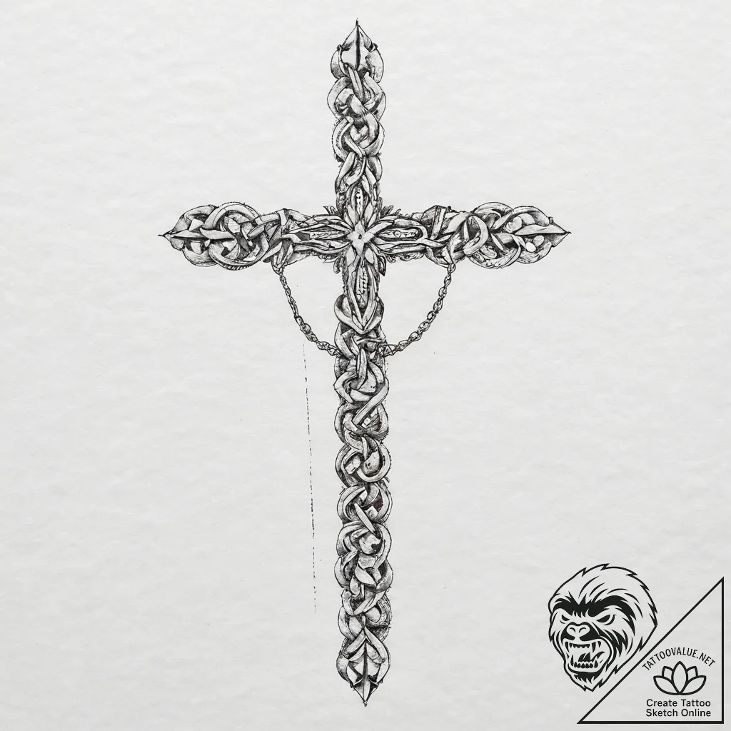 Tattoo sketch delicate chain tattoo, artistic... - tattoo sketch (№1756245560_0, 26.08.2025 21:59) — tattoovalue.net