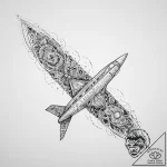 Tattoo sketch cosmic plane, tattoo drawing ou… – tattoo sketch (№1756245957_0, 26.08.2025 22:05) — tattoovalue.net