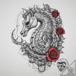 Tattoo sketch hippocampus fish, concept art f… – tattoo sketch (№1756246156_0, 26.08.2025 22:09) — tattoovalue.net