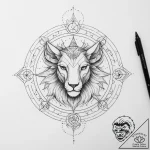 Tattoo sketch geometric zodiac – tattoo sketch (№1756246354_0, 26.08.2025 22:12) — tattoovalue.net