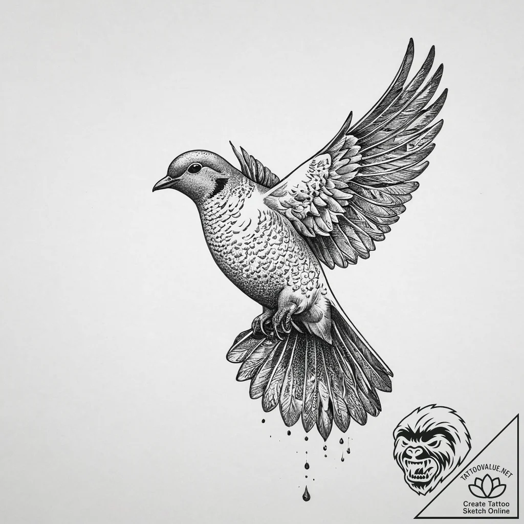 Tattoo sketch mourning dove, concept art for... - tattoo sketch (№1756248140_0, 26.08.2025 22:42) — tattoovalue.net
