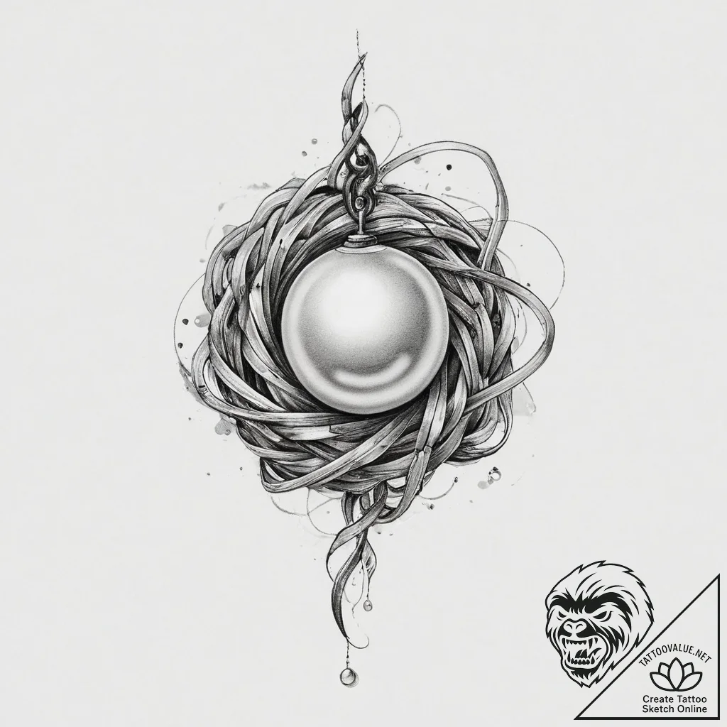 Tattoo sketch pearl string tattoo, ink illust... - tattoo sketch (№1756248736_0, 26.08.2025 22:52) — tattoovalue.net