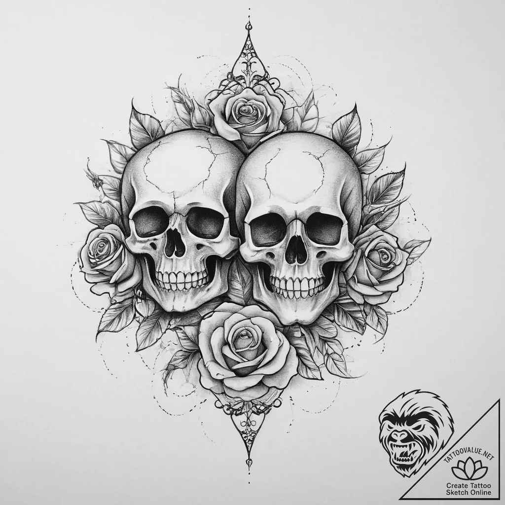 Tattoo sketch calm, concept art for tattoo, c... - tattoo sketch (№1756248937_0, 26.08.2025 22:55) — tattoovalue.net