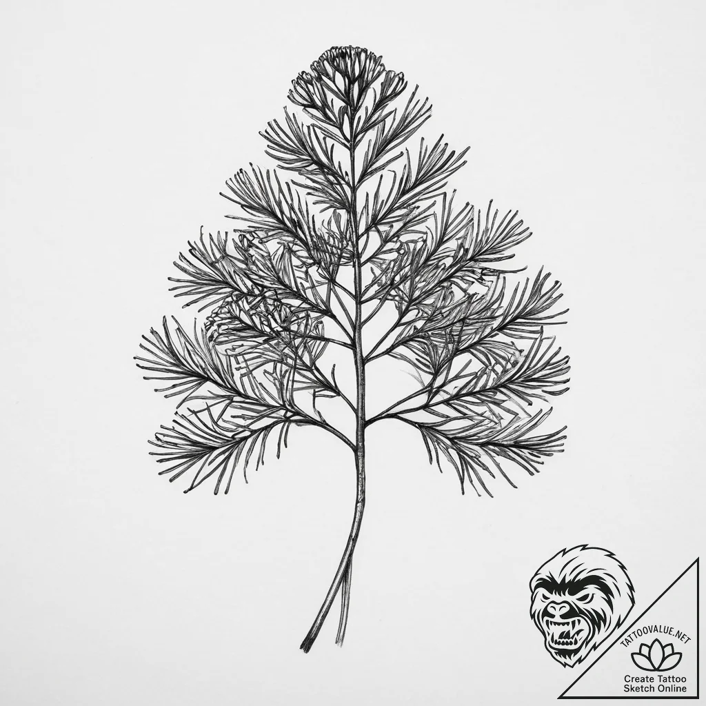 Tattoo sketch dill - tattoo sketch (№1756249928_0, 26.08.2025 23:12) — tattoovalue.net