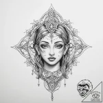 Tattoo sketch spiritual depiction – tattoo sketch (№1756250126_0, 26.08.2025 23:15) — tattoovalue.net