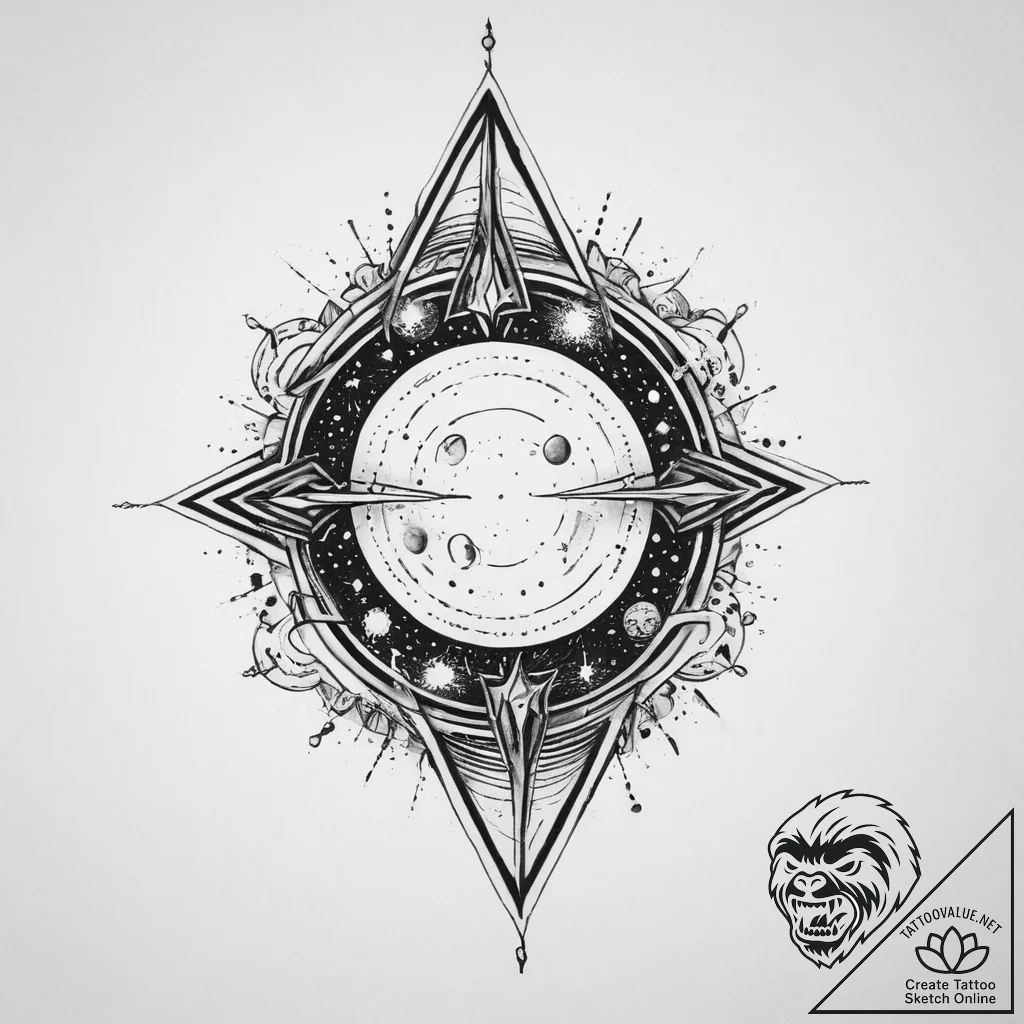 Tattoo sketch cosmic domain, concept art for... - tattoo sketch (№1756250544_0, 26.08.2025 23:22) — tattoovalue.net