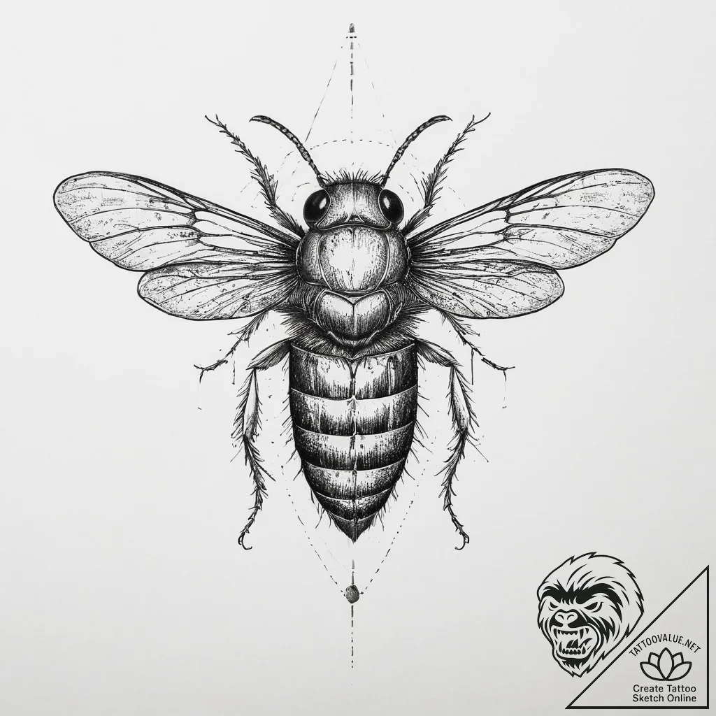 Tattoo sketch dog-day cicada, tattoo flash sh... - tattoo sketch (№1756251944_0, 26.08.2025 23:45) — tattoovalue.net
