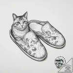 Tattoo sketch slippers with a cat, tattoo dra… – tattoo sketch (№1756252142_0, 26.08.2025 23:49) — tattoovalue.net