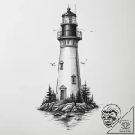 Tattoo sketch lighthouse – tattoo sketch (№1756252537_0, 26.08.2025 23:55) — tattoovalue.net