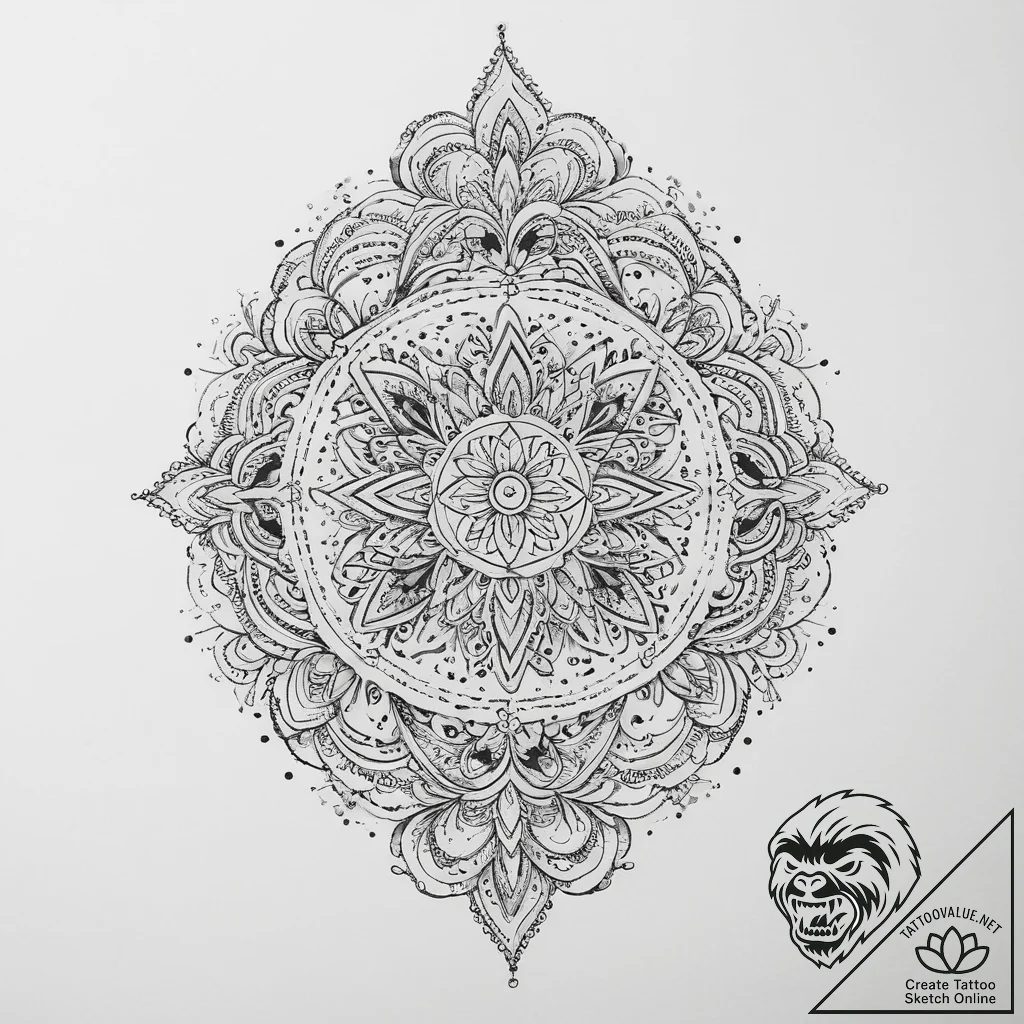 Tattoo sketch cosmic creation, tattoo drawing... - tattoo sketch (№1756252930_0, 27.08.2025 00:02) — tattoovalue.net