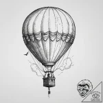 Tattoo sketch hot air ballooning a balloon in… – tattoo sketch (№1756253324_0, 27.08.2025 00:08) — tattoovalue.net
