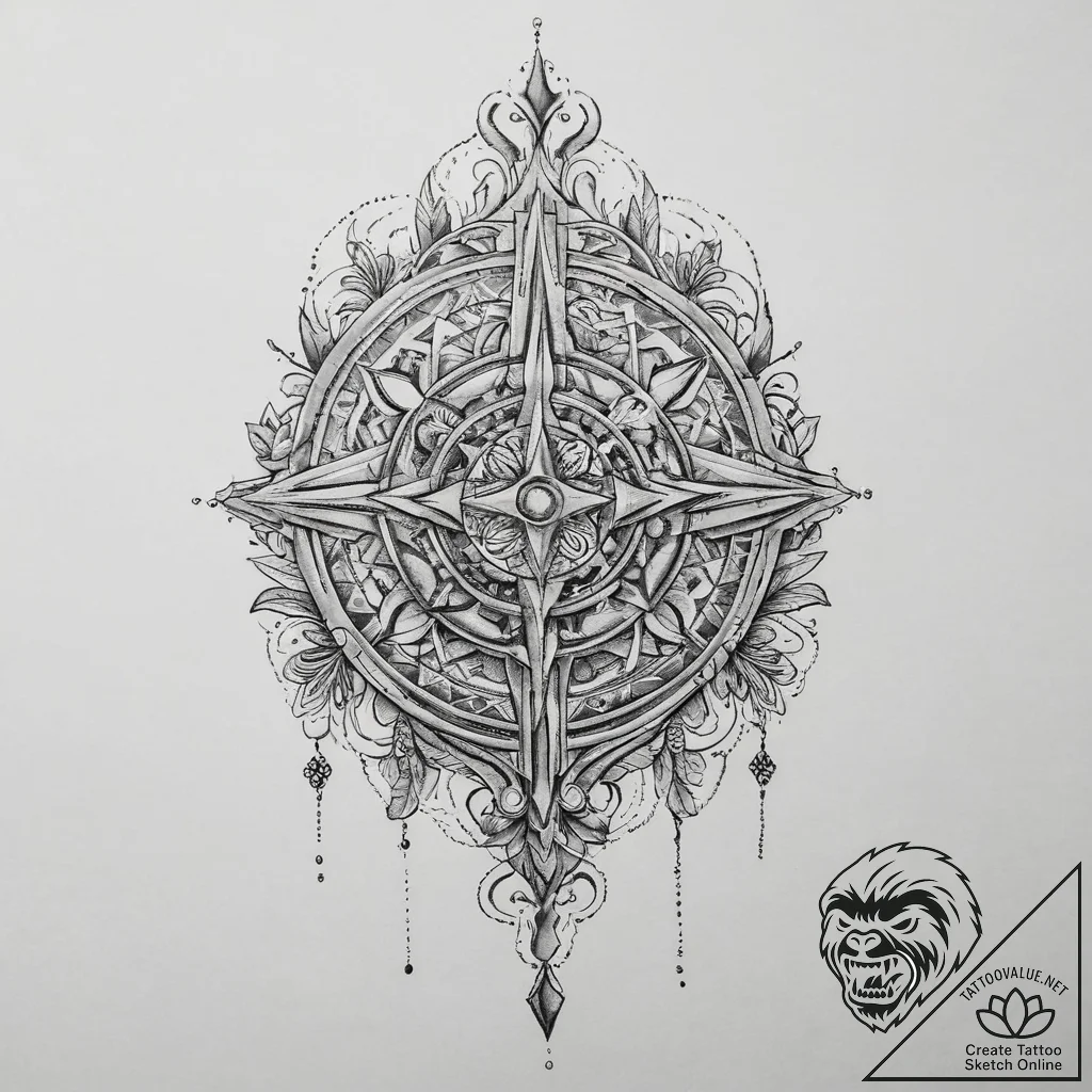 Tattoo sketch holy land, concept art for tatt... - tattoo sketch (№1756255693_0, 27.08.2025 00:48) — tattoovalue.net