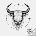 Tattoo sketch taurus zodiac symbol, concept a… – tattoo sketch (№1756256288_0, 27.08.2025 00:58) — tattoovalue.net