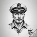 Tattoo sketch captain – tattoo sketch (№1756256486_0, 27.08.2025 01:01) — tattoovalue.net