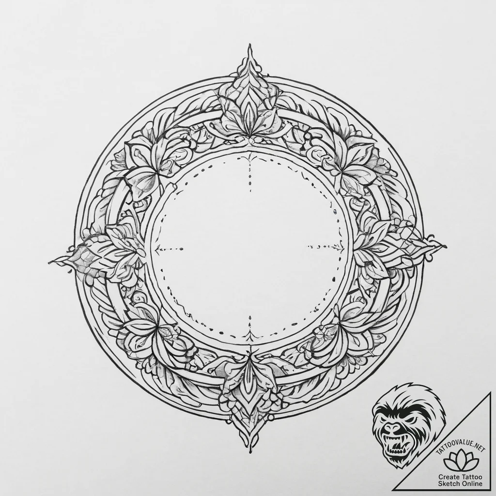 Tattoo sketch circle - tattoo sketch (№1756256878_0, 27.08.2025 01:07) — tattoovalue.net
