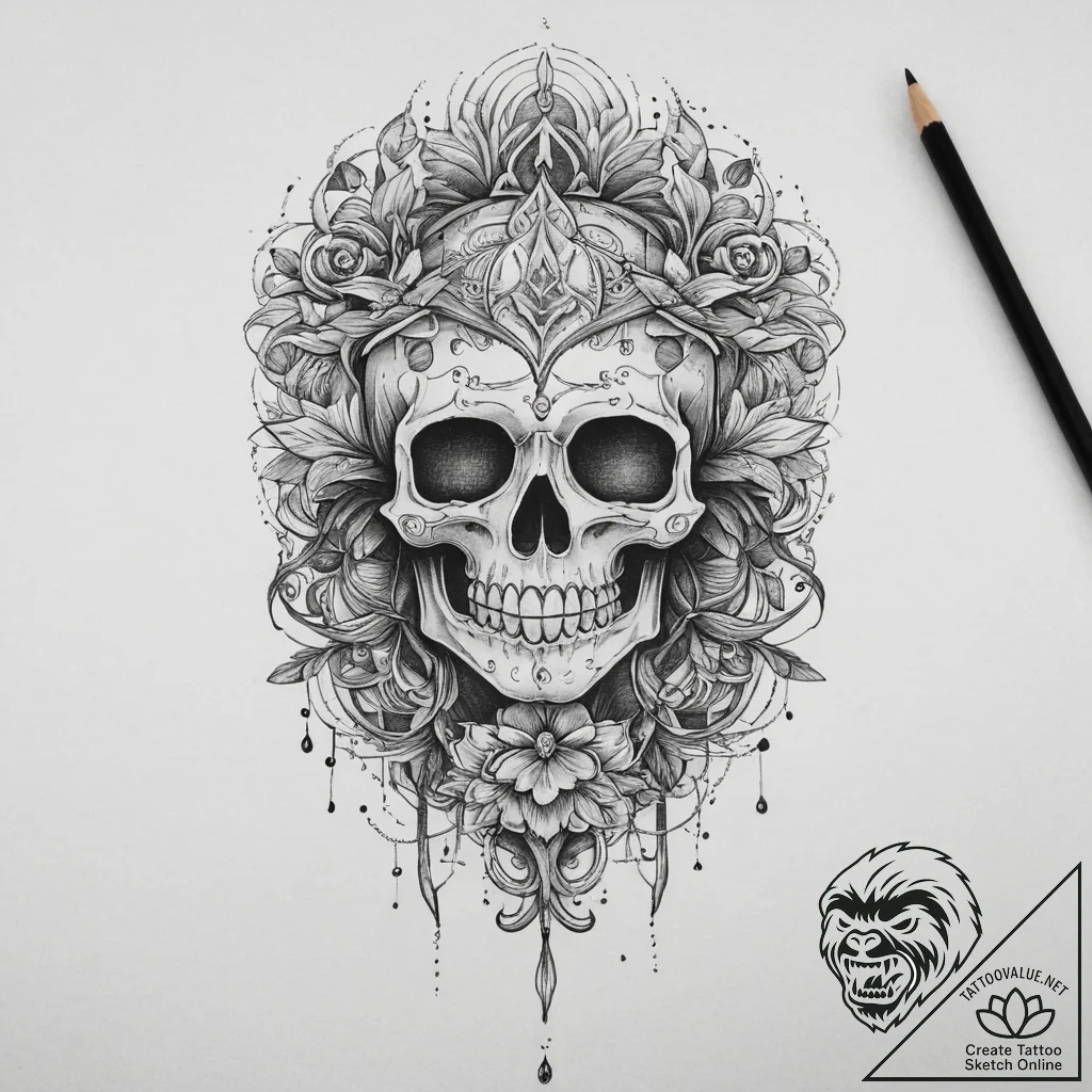 Tattoo sketch death, tattoo sketch design, ne... - tattoo sketch (№1756257076_0, 27.08.2025 01:11) — tattoovalue.net