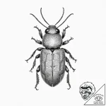 Tattoo sketch checkered beetle – tattoo sketch (№1756257472_0, 27.08.2025 01:17) — tattoovalue.net