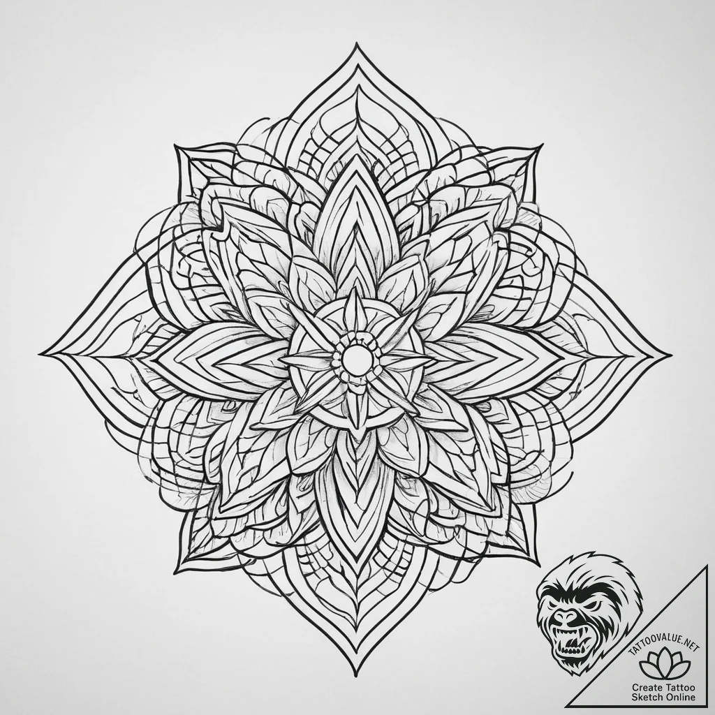 Tattoo sketch star jasmine, ink illustration... - tattoo sketch (№1756257667_0, 27.08.2025 01:21) — tattoovalue.net