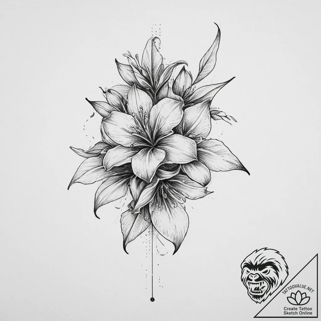 Tattoo sketch bellflower, artistic tattoo ske... - tattoo sketch (№1756259250_0, 27.08.2025 01:47) — tattoovalue.net